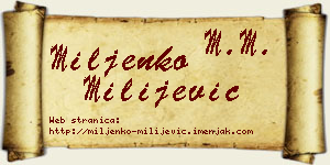 Miljenko Milijević vizit kartica